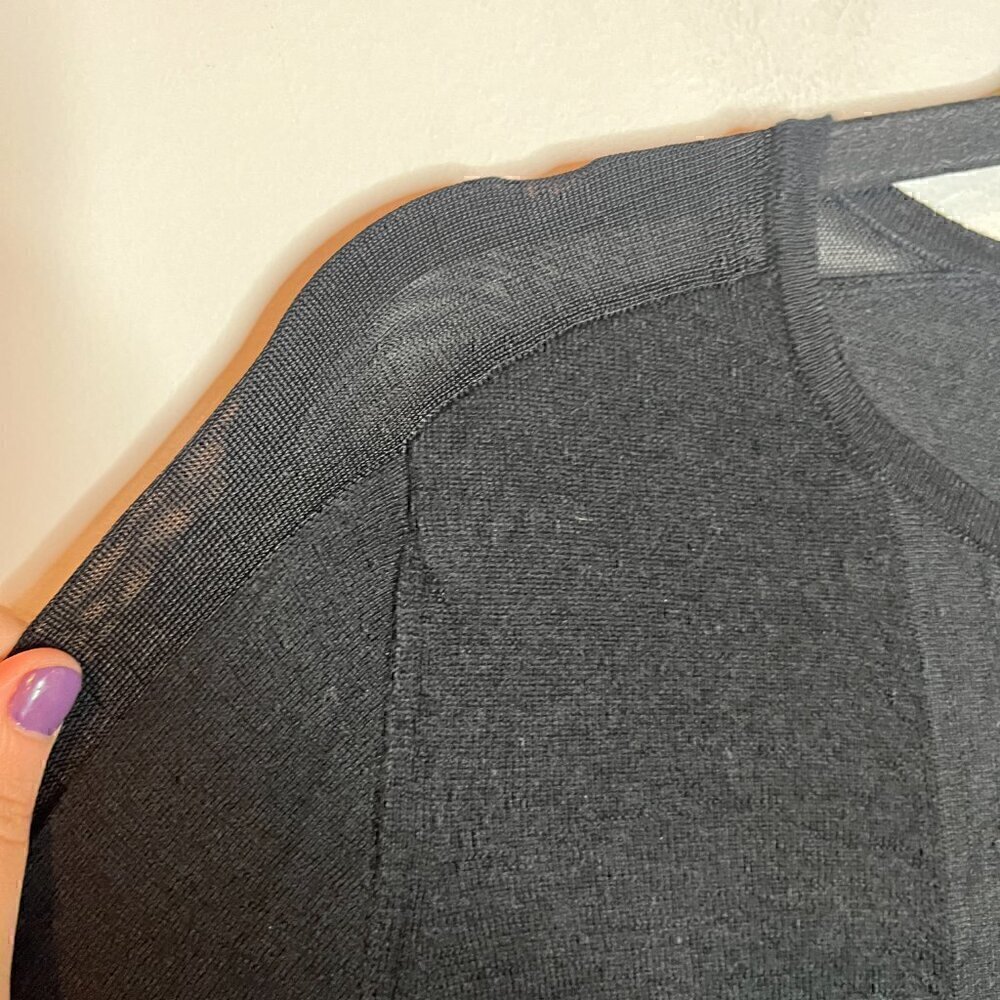 TSE Italian Yarn black mixed media cashmere sweater - Picture 2 of 7